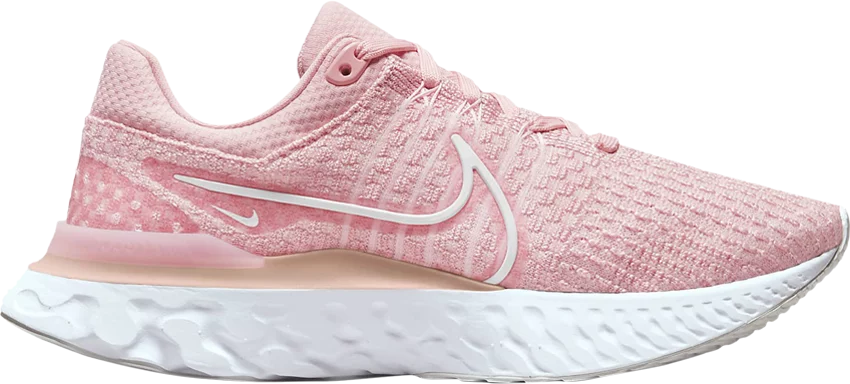 W Nike React Infinity Run FK Flyknit 3 Pink Glaze White DD3024-600 Женские кроссовки 8,5