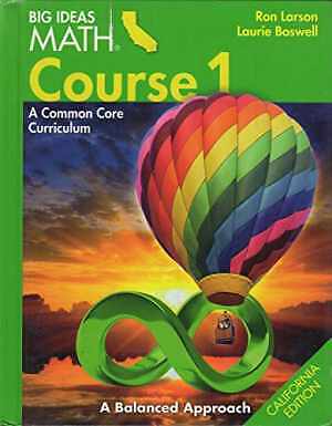 Big Ideas Math Course 1 A - Hardcover, by Laurie Boswell; Ron - Acceptable