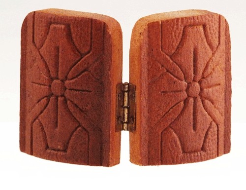 Orthodox Icon Diptych, (2"x3") mini sized, Wooden w/ Gold Leaf -Made in Greece