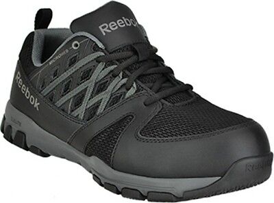 Reebok Steel Toe Sublite Shoe-Black, EH Rated, Slip Resistant, EVA Midsole WIDE 