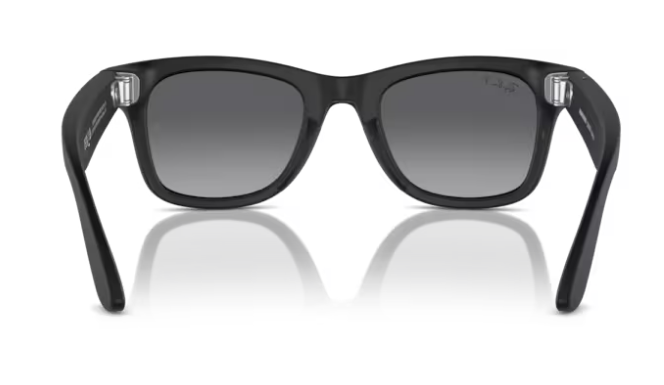 Pre-owned Ray Ban Ray-ban Meta Wayfarer Smart Glasses Matte Black Polarized Gradient Graphite