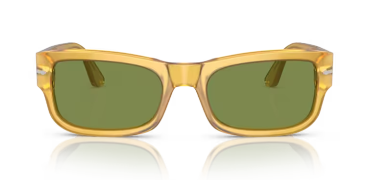 Pre-owned Persol 0po3326s 204/4e Miele/green Rectangular 57mm Men's Sunglasses