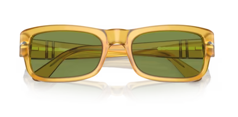 Pre-owned Persol 0po3326s 204/4e Miele/green Rectangular 57mm Men's Sunglasses