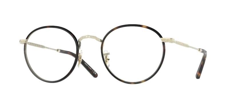 Pre-owned Oliver Peoples 0ov1308 Carling 5245 Brushed Gold/362 Gold Round Eyeglasses In Clear