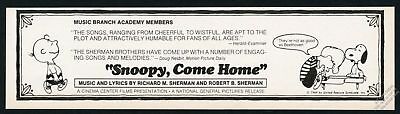 1972 Snoopy Come Home Peanuts movie vintage trade print ad