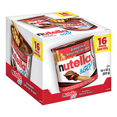 Nutella & Go Snack Packs, Chocolate Hazelnut Spread with Breadsticks, 16ct, 5...