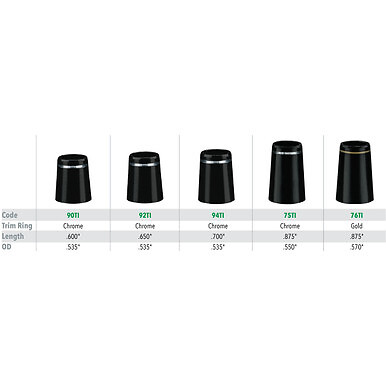 Tapered Iron Ferrules .355'' with Trim Rings - Dozen