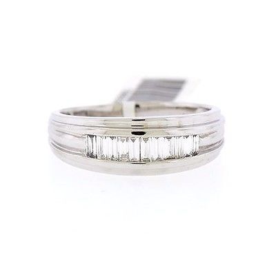 14k White Gold Diamond Rings for Men