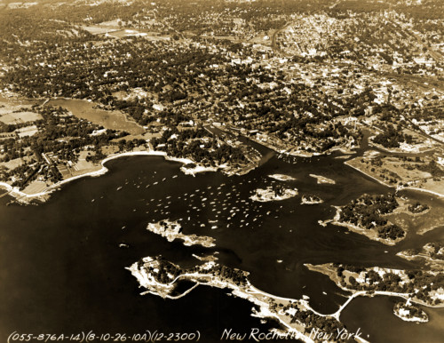 Aerial View of New Rochelle, New York Old Photo 8.5" x 11" Reprint