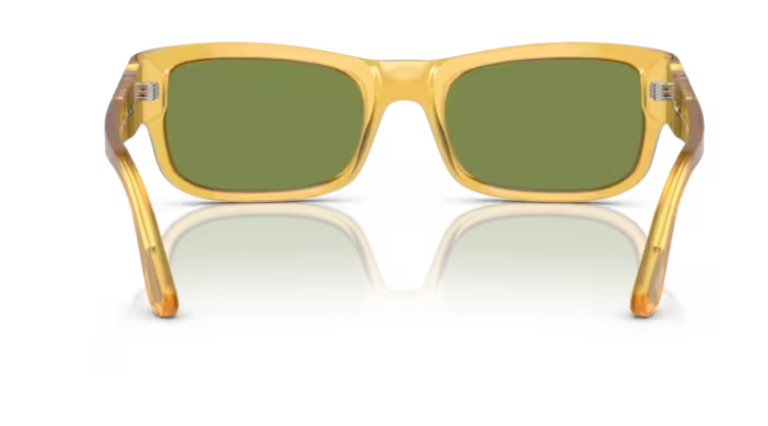 Pre-owned Persol 0po3326s 204/4e Miele/green Rectangular 57mm Men's Sunglasses