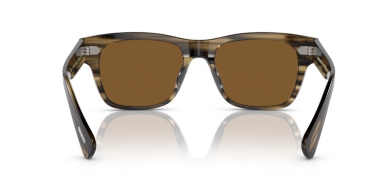 Pre-owned Oliver Peoples 0ov5524su Birell Sun 1719g8 Olive Smoke 52mm Men's Sunglasses In Cognac Mirror