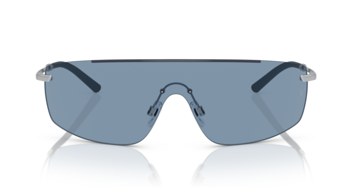Pre-owned Oliver Peoples 0ov1344s R-5 506380 Blue Ash-brushed Silver/marine Sunglasses