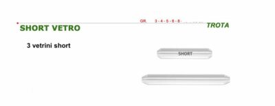 3 VETRINI SHORT GRAMMI 5  PESCA TROTA LAGO TREMARELLA