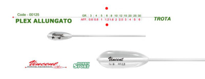 2 BOMBARDE VINCENT  MODELLO PLEX ALLUNGATO 6 GR AFF 1,2 GR SEMIAFFONDANTE 1 PZ