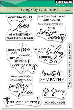 Penny Black Clear Stamps-Sympathy Sentiments 5"X6.5", Multi