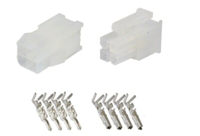 MOLEX MINI-FIT JR SERIES 4 PIN CONNECTOR SET. PACKAGE OF 6 COMPLETE SETS