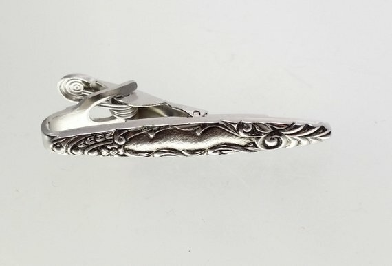 Sarah Coventry Silvertone Tie Clip Clasp, Vintage Men's Costume Jewelry