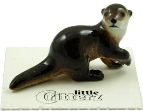 ➸ LITTLE CRITTERZ Forest Animal Miniature Figurine Otter River Otter Gilde