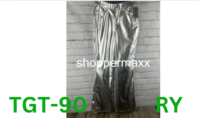 Women's High-Rise Metallic Flare Pants - Wild Fable, Silver, 2