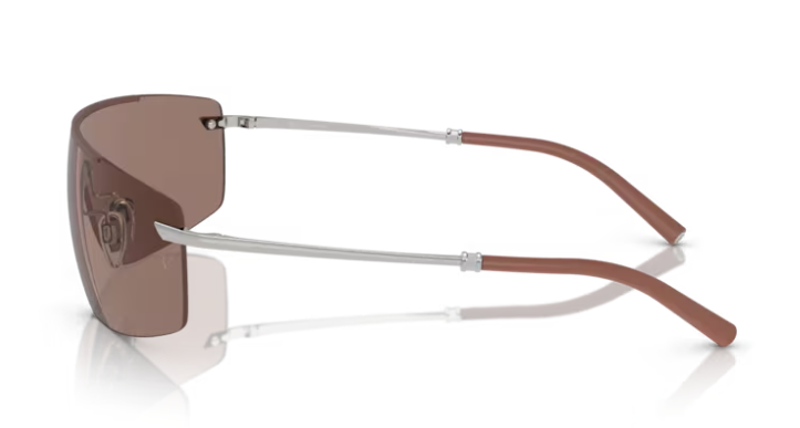 Pre-owned Oliver Peoples 0ov1344s R-5 503653 Brick-silver/sierra Shield Men's Sunglasses In Brown