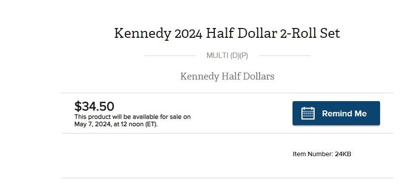 2024 P&D Kennedy Half Dollar 2 Coin Set Uncirculated US Mint *Pre-Sale May 7th*