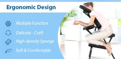 Massage Chair Portable Tattoo Chair Folding Height Adjustable 2 Inch Thick