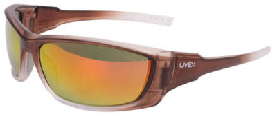 With Brown Frame And Red Mirror Lenses Ansi Z87