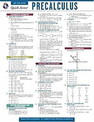 Precalculus - REA's Quick Access Reference - Pamphlet, by Editors of REA; - Good