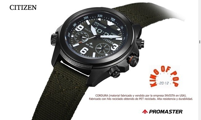 Pre-owned Citizen Jv1005-02w, Eco Drive Land , Promaster, Zafiro,20 Bar