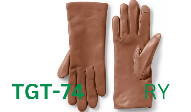 Lands' End Women's EZ Touch Screen Cashmere Lined Leather Gloves -L - Cognac