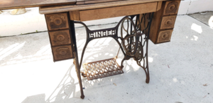 Antique Singer Sewing Table And Machine EBTH
