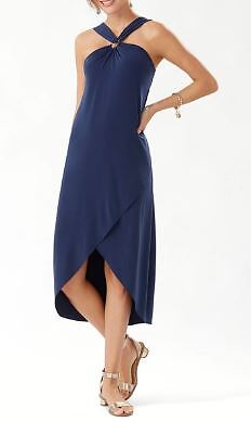 

Женское платье макси Tommy Bahama Carmela Halter, темно-синий, Island navy