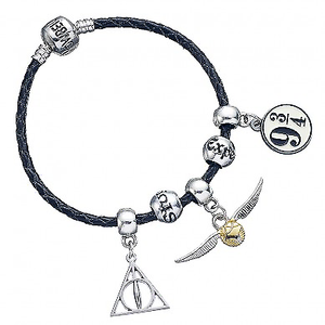 Harry Potter Charm Bracelet With 3 Charms And Spell Beads Black For Sale Online Ebay