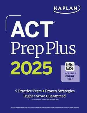 ACT Prep Plus 2025: Study Guide includes - Paperback, by Kaplan Test Prep - Good