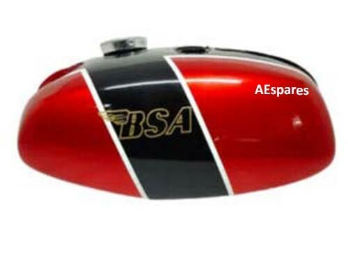 BSA B25 B50 TR25 1971-73 D355 RED & BLACK PAINTED PETROL FUEL GAS TANK  