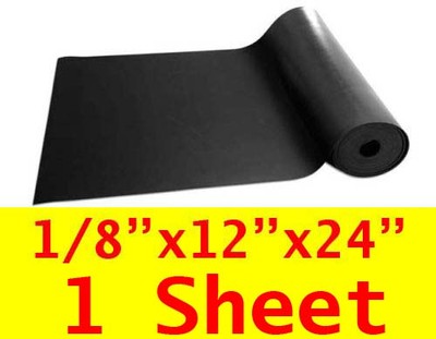 1/8'' thick Neoprene Rubber Sheet 12'' x 24'' Long 60 Durometer Black FREE SHIPPING