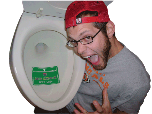 Three Mini Donald Trump Toilet Urinal Stickers (