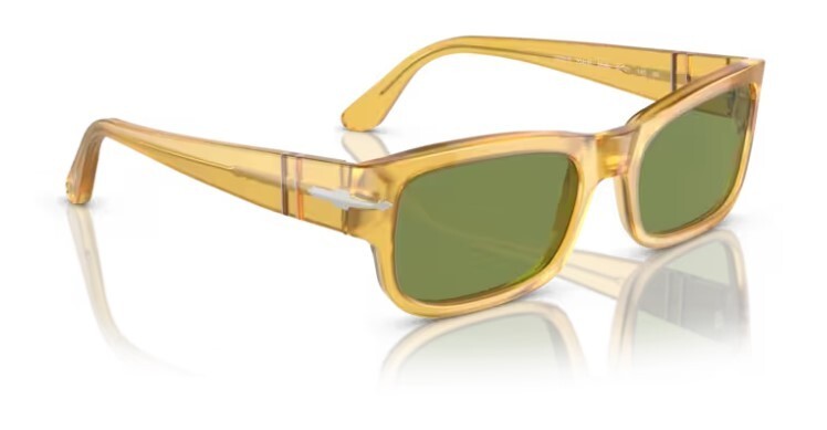 Pre-owned Persol 0po3326s 204/4e Miele/green Rectangular 57mm Men's Sunglasses