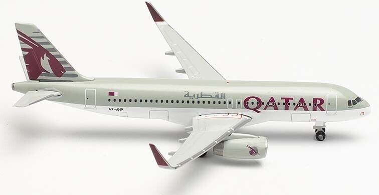 New! Herpa 535670 Qatar Airways Airbus A320, reg. A7-AHP - 1