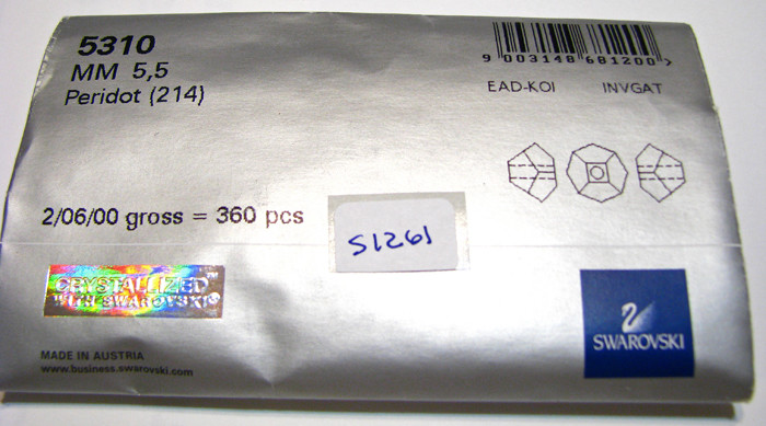 Swarovski Crystal 5310 Simplicity Beads 5.5mm PERIDOT Factory Pack  FPS1261