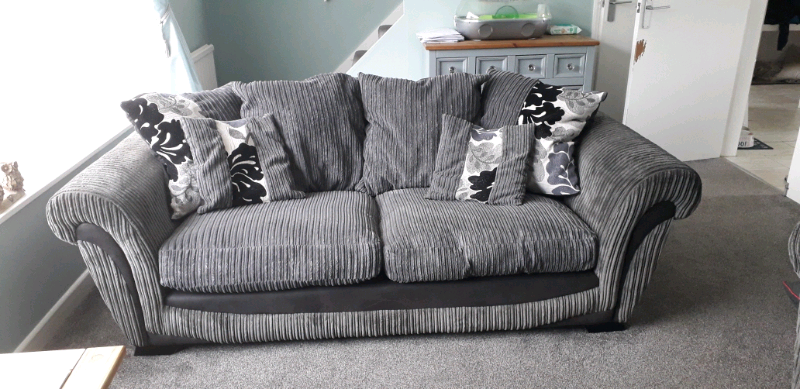 Two grey corduroy sofas | in Norwich, Norfolk | Gumtree