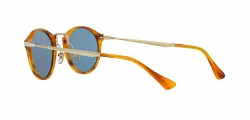 Pre-owned Persol 0po3166s 960/56 Striped Brown/light Blue Sunglasses