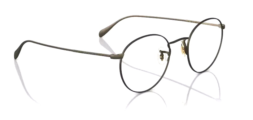 Pre-owned Oliver Peoples Coleridge Ov1186 5318 47 Antique Brown Round Men's Eyeglasses In Clear