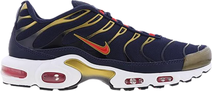 

Мужские кроссовки Nike Air Max Plus OG Olympic Obsidian Navy Blue Red Gold DH4682-400 11,5, Синий, Nike Air Max Plus