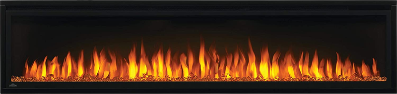 Entice Series Wall Hanging Electric Fireplace, 72 Inch, Black