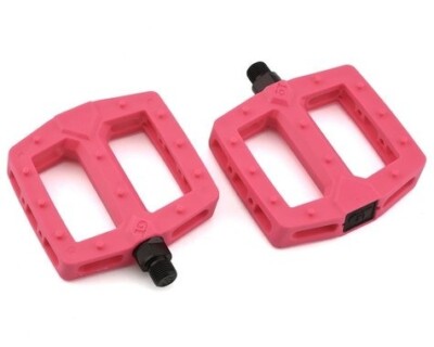 GT polycarbonate platform BMX CR-MO axle bicycle pedals  9/16'' - HOT PINK