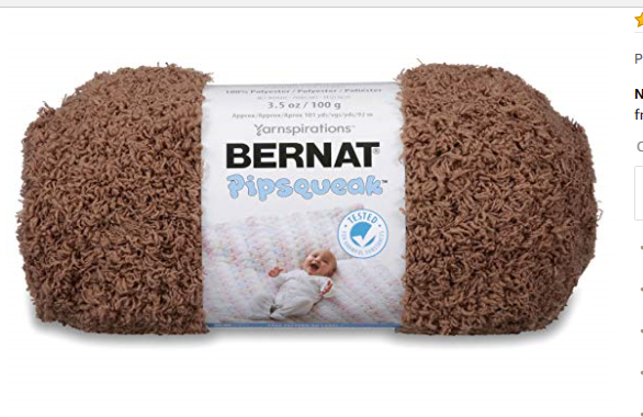 Bernat Pipsqueak Yarn Lot Of 3 Skeins 3.5 oz each in Chocolate with Bonus