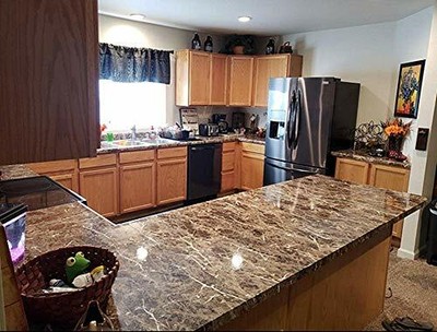 Dark Brown Granite Look Marble Gloss Film Vinyl Self Adhesive
