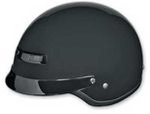 T50 3/4 Shell Retro Style Motorcycle Helmet Flat Black Bullhead