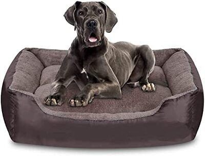 Dog Beds for Large Dogs, Large Dog Bed 43.0"L x 35.0"W x 9.0"Th Brown